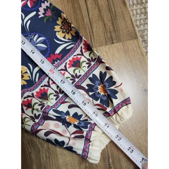 Untuckit Flora Dress Women's Size M EUC Cottage Bohemian Navy Floral - Picture 7 of 13